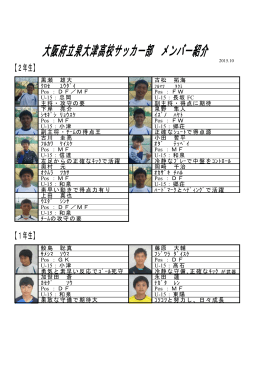 大阪府立泉大津高校サッカー部 メンバー紹介