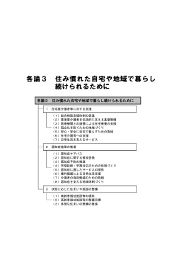 各論3 住み慣れた自宅や地域で暮らし 続けられるために