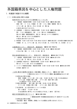 外国籍県民を中心とした人権問題