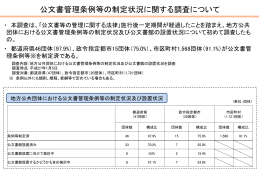 公文書管理条例等の制定状況に関する調査について