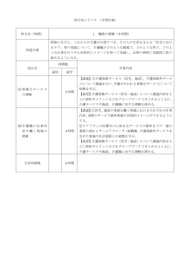 科目別シラバス （学習計画） 科目名（時間） 1．職務の理解（6時間） 到達