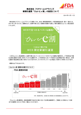 株式会社 フジドリームエアラインズ 新割引運賃 「ひょいと e 割」 の