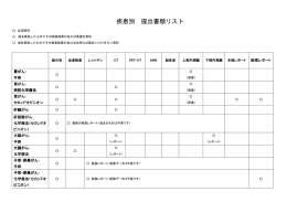 疾患別 提出書類リスト