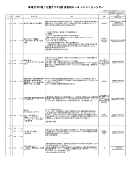 平成27年3月／三重テラス2階 多目的ホール イベントカレンダー