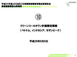 クリーンコールタウン計画策定業務 （ベトナム、インドネシア、モザンビーク）