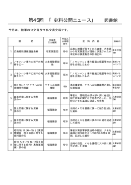 第45回 「史料公開ニュース」 図書館