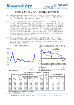 主体別保有比率からみた中国株乱高下の影響（PDF：249KB）
