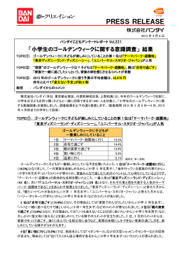 「小学生のゴールデンウィークに関する意識調査」 結果発表