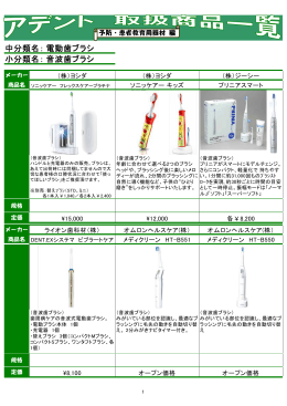 中分類名： 小分類名： 電動歯ブラシ 音波歯ブラシ