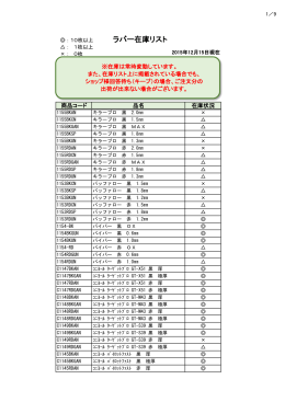 ラバー在庫リスト