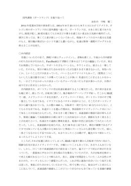 中嶋健二（静岡県浜松市）『国外調査を振り返って』