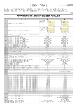 訂正のご案内 - ADVANTEC