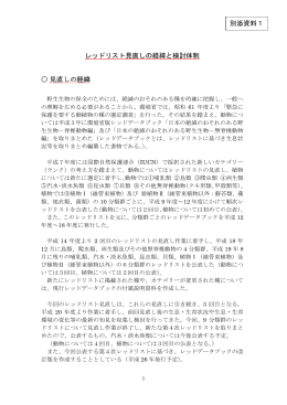 レッドリスト見直しの経緯と検討体制 見直しの経緯 別添資料1