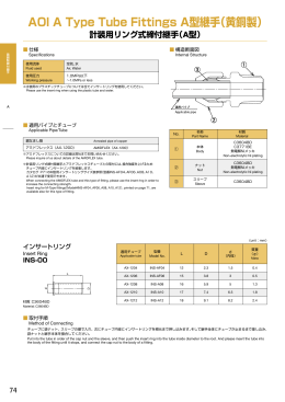 AOI A Type Tube Fittings A型継手（黄銅製）