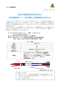 秋田宇宙開発研究所設立及び 秋田産観測ロケット試作機