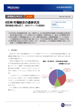 AS SEAN 市 市場統 統合の進 進捗状 状況
