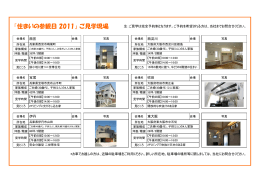 『住まいの参観日 2011』 ご見学現場