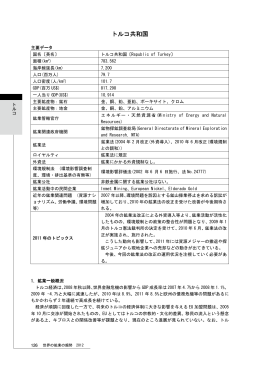 トルコ共和国 - JOGMEC 独立行政法人石油天然ガス・金属鉱物資源
