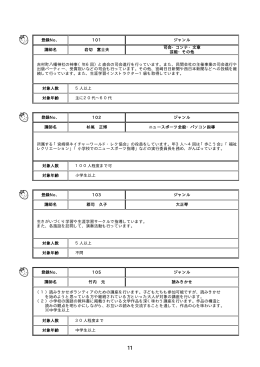 登録No． 101 ジャンル 講師名 岩切 富士夫 司会・コンテ・文章 芸能