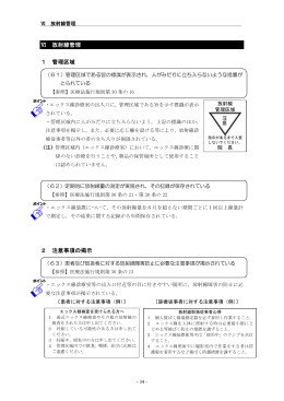 Ⅵ 放射線管理 1 管理区域 2 注意事項の掲示