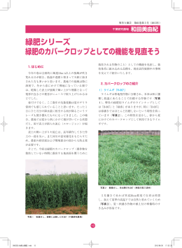 緑肥シリーズ 緑肥のカバークロップとしての機能を見直そう