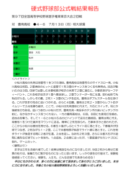 硬式野球部公式戦結果報告 - 東京都立小松川高等学校