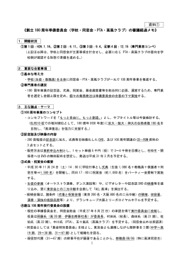 創立100周年準備委員会の審議経過メモ