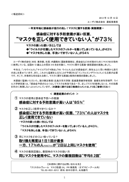 年末年始に感染症が流行の兆し！マスクに関する意識・実態調査