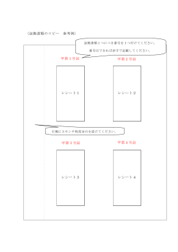 （証拠書類のコピー 参考例） 甲第1号証 甲第2号証 レシート1 レシート2