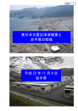 東日本大震災津波被害と 岩手県の取組 平成 23 年 11 月 4 日 岩手県