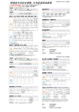 担当医 &hellip;担当医による交代診療 無印 &hellip;当院常勤医師 &hellip;非常勤医師