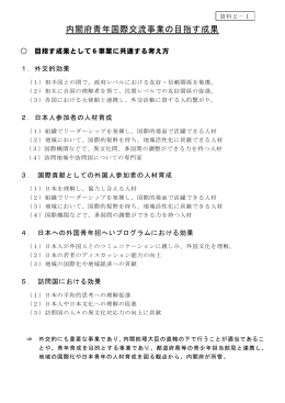 内閣府青年国際交流事業の目指す成果