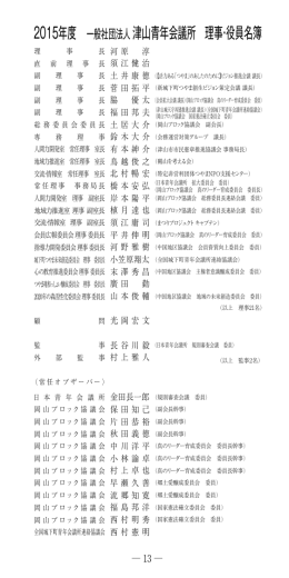 2015年度 一般社団法人 津山青年会議所 理事・役員名簿
