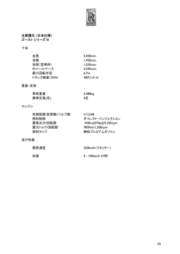 主要諸元（日本仕様） ゴーストシリーズ II 寸法 全長 5,400mm 全幅