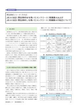 JIS A 5022（再生骨材Mを用いたコンクリート）附属書