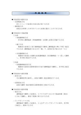 学校給食の提供方法 ・全員喫食方式 同じメニューの給食を生徒全員が