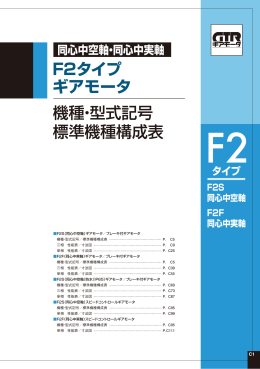 F2タイプ ギアモータ 機種・型式記号 標準機種構成表