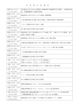 沿革の表示 - ミヤマ工業