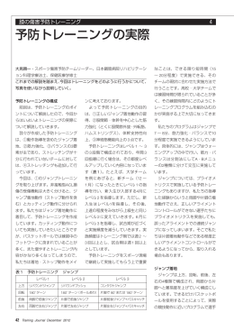 予防トレーニングの実際