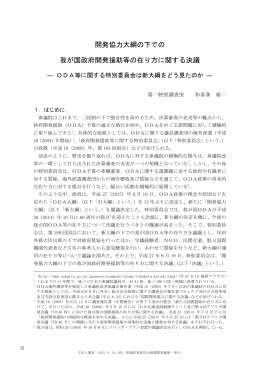 開発協力大綱の下での 我が国政府開発援助等の在り方