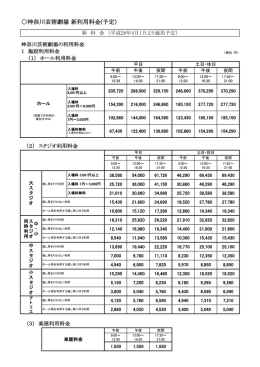 神奈川芸術劇場 新利用料金（予定）[pdfファイル]