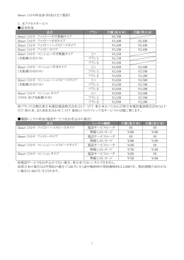 iSmart ひかり料金表（料金は全て税別） 1．光アクセスサービス 基本料金