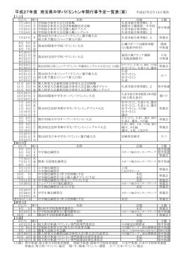 平成27年度 埼玉県中学バドミントン年間行事予定一覧表（案） 平成27年