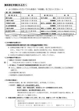 無料券を申請される方へ