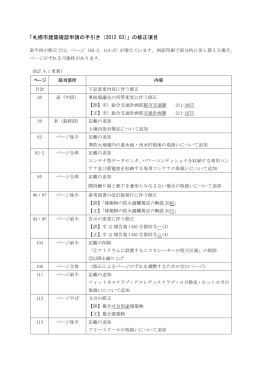 「札幌市建築確認申請の手引き（2012.03）」の修正項目