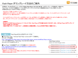 Flash Player ダウングレード方法のご案内