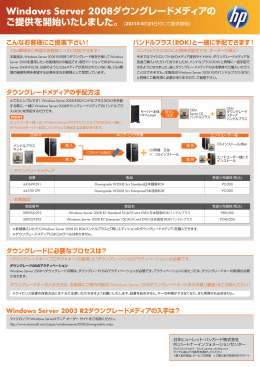 Windows Server 2008ダウングレードメディアの ご提供を開始