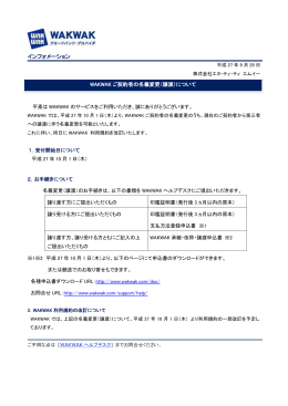 WAKWAK ご契約者の名義変更(譲渡) について