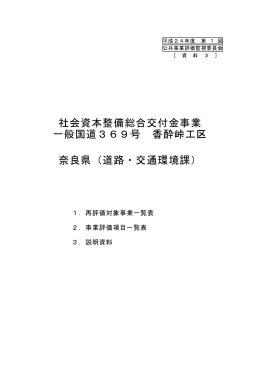 社会資本整備総合交付金事業 一般国道369号 香酔峠工区 奈良県