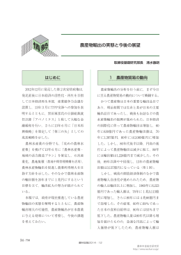 農産物輸出の実態と今後の展望